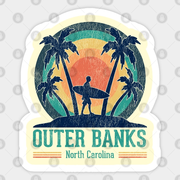 Outer Banks, Outer Banks North Carolina, Outerbanks Merchandise,  Summer, Beach, Beachy Vacation Sticker by Funkrafstik